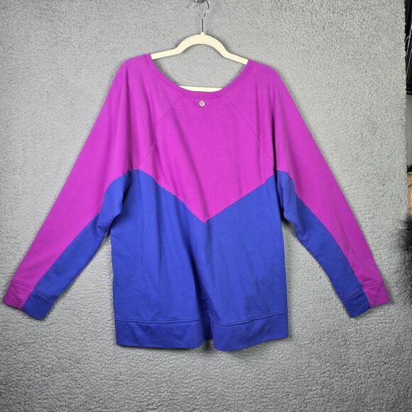 LIVI for Lane Bryant Sweatshirt Womens 22 24 Purple Blue Colorblock Soft Charm - Picture 2 of 10